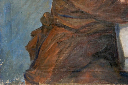 Oil painting Portrait of a schoolboy