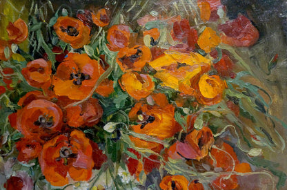 Oil painting Poppies Grishchenko Varvara Pavlovna