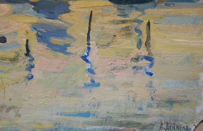 Oil painting On the shore Deineka Alexander Alexandrovich