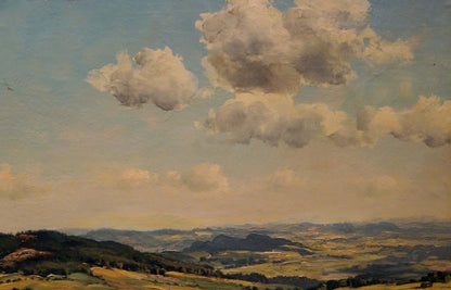 Oil painting Landscape with field