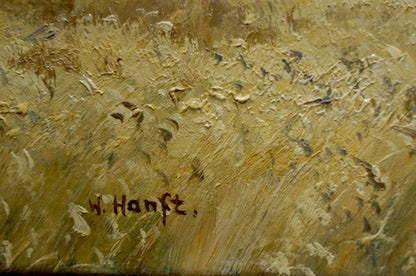 Oil painting Landscape with field