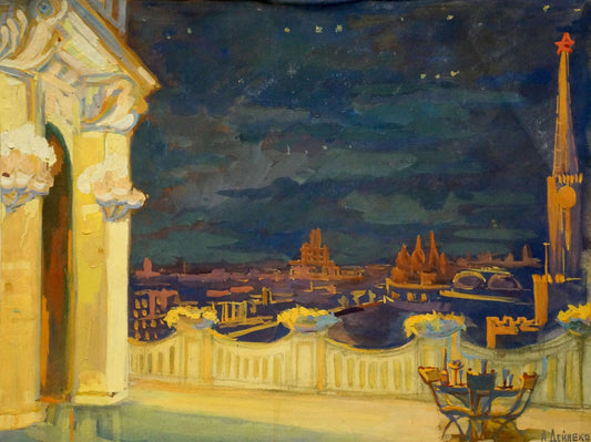 Oil painting Night landscape Deineka Alexander Alexandrovich