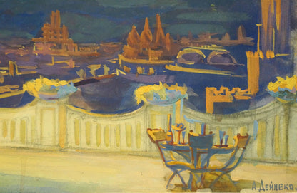 Oil painting Night landscape Deineka Alexander Alexandrovich