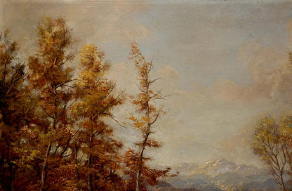 Oil painting Fall Foliage in the Mountains European artist