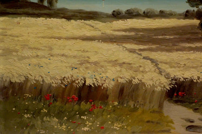 Oil painting Hay field