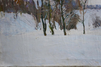 Oil painting Landscape of winter fields Matvey Kogan-Shats