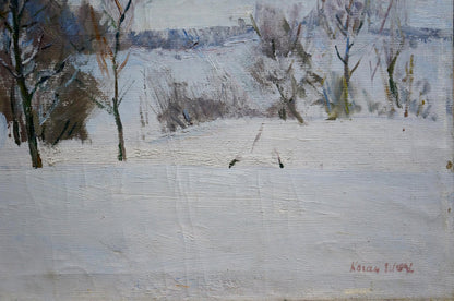 Oil painting Landscape of winter fields Matvey Kogan-Shats
