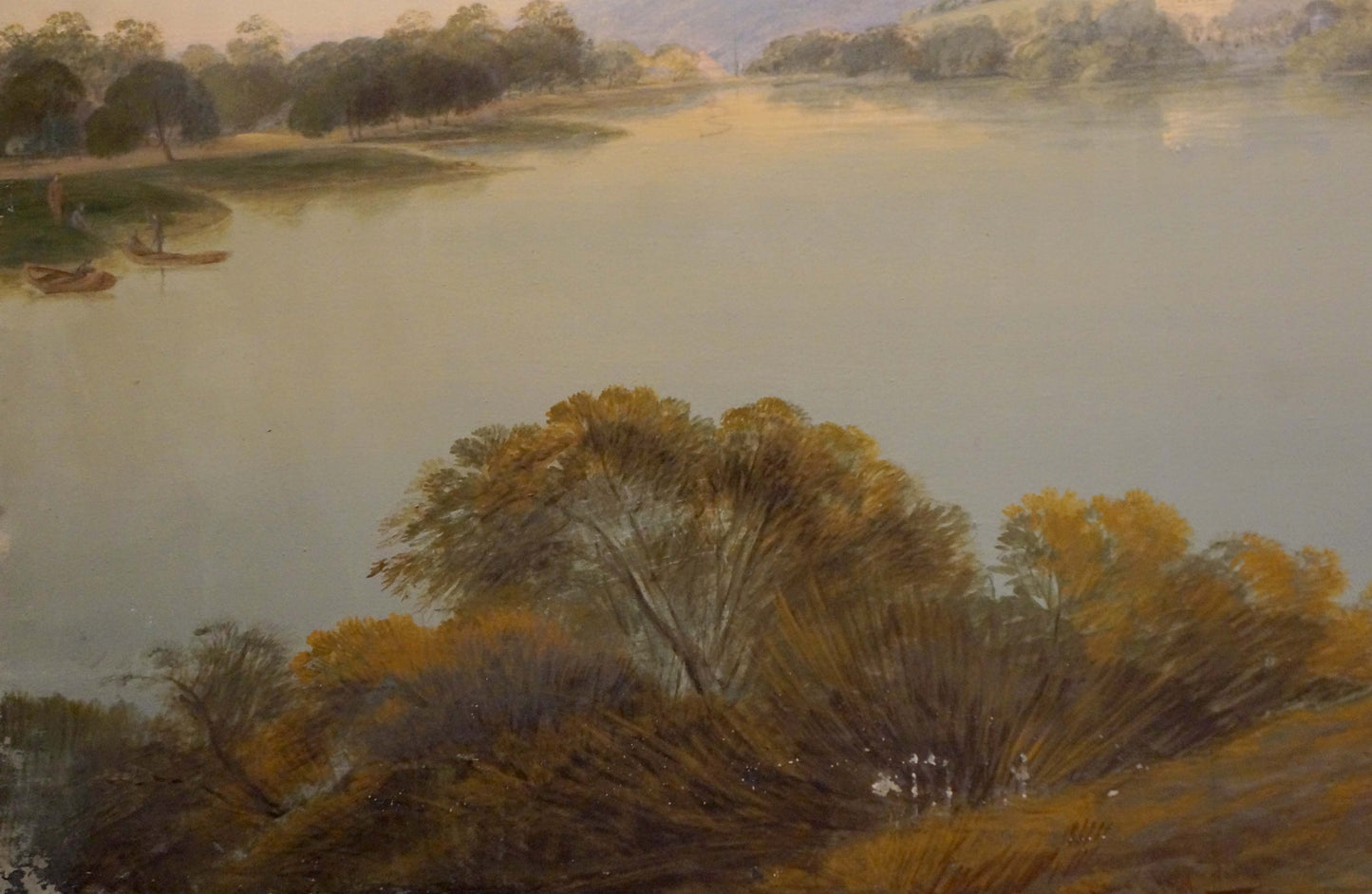 Oil painting People by the lake