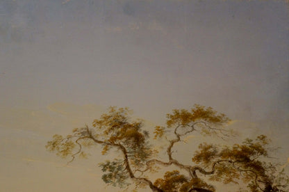 Oil painting People by the lake