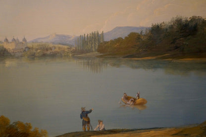 Oil painting People by the lake