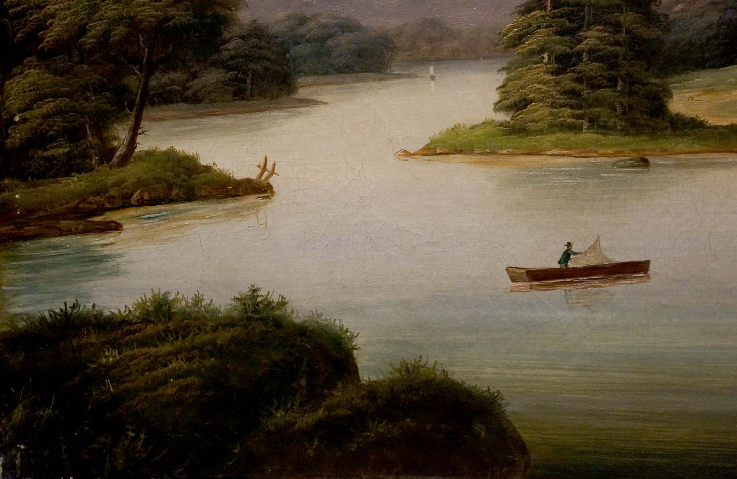 Oil painting Casting Lines on the River Unknown artist