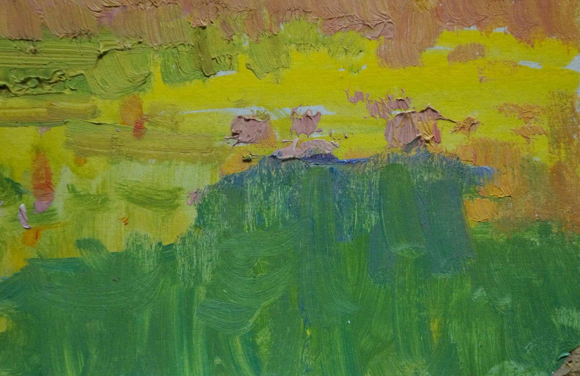 Oil artwork "Field Landscape" by Leonty Filippovich Koshtelyanchuk