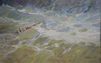 The raging sea captured in oils by Alexander Petrovich Shadrin