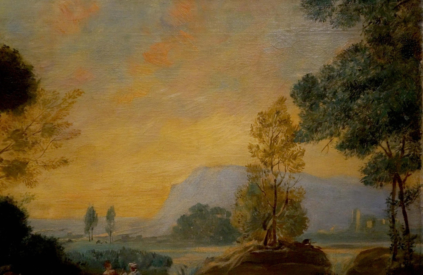 Oil painting People have a rest on a picnic