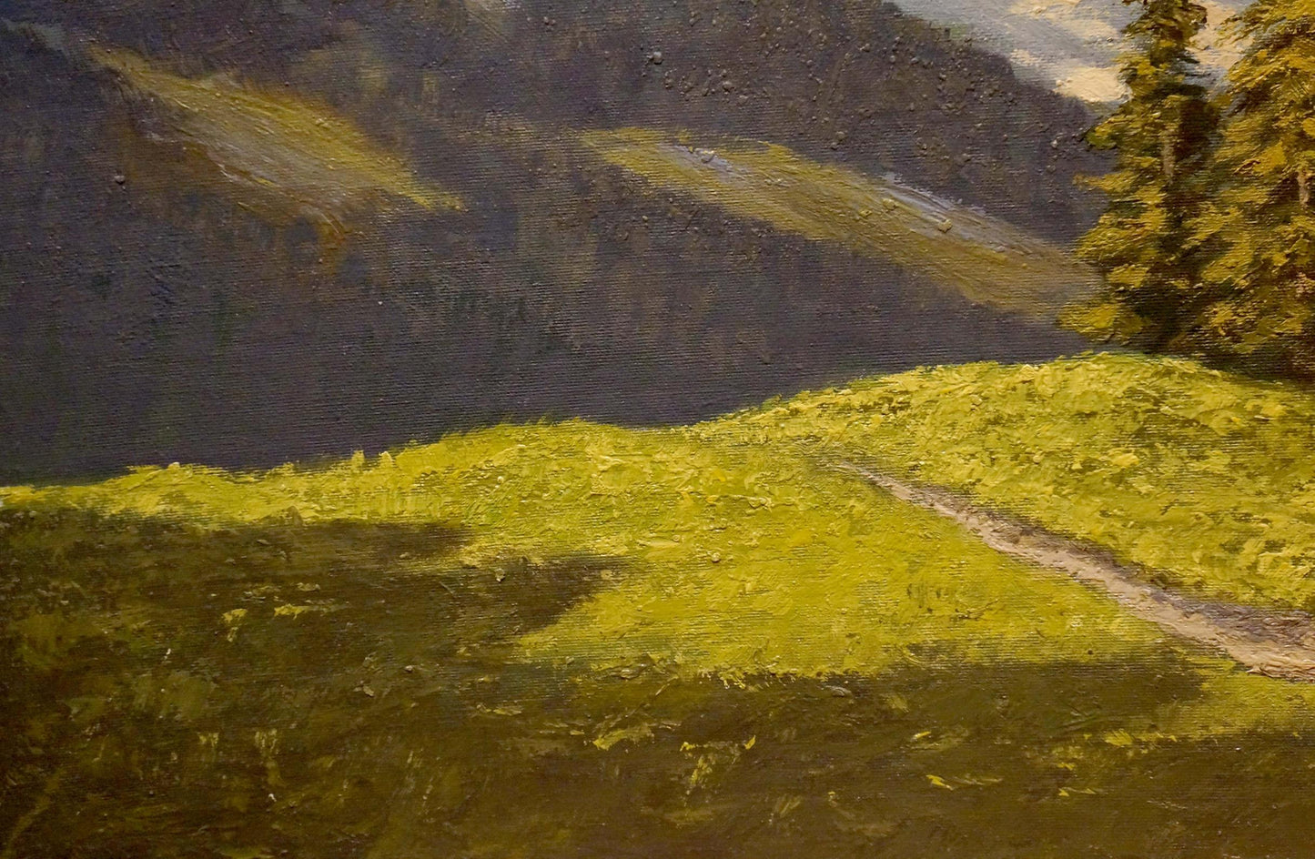 Oil painting Walk near the mountains European artist