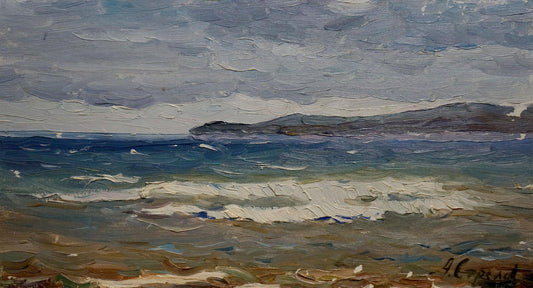 Oil painting Seascape before the storm Arkady Strelov