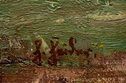 Oil painting View of the village