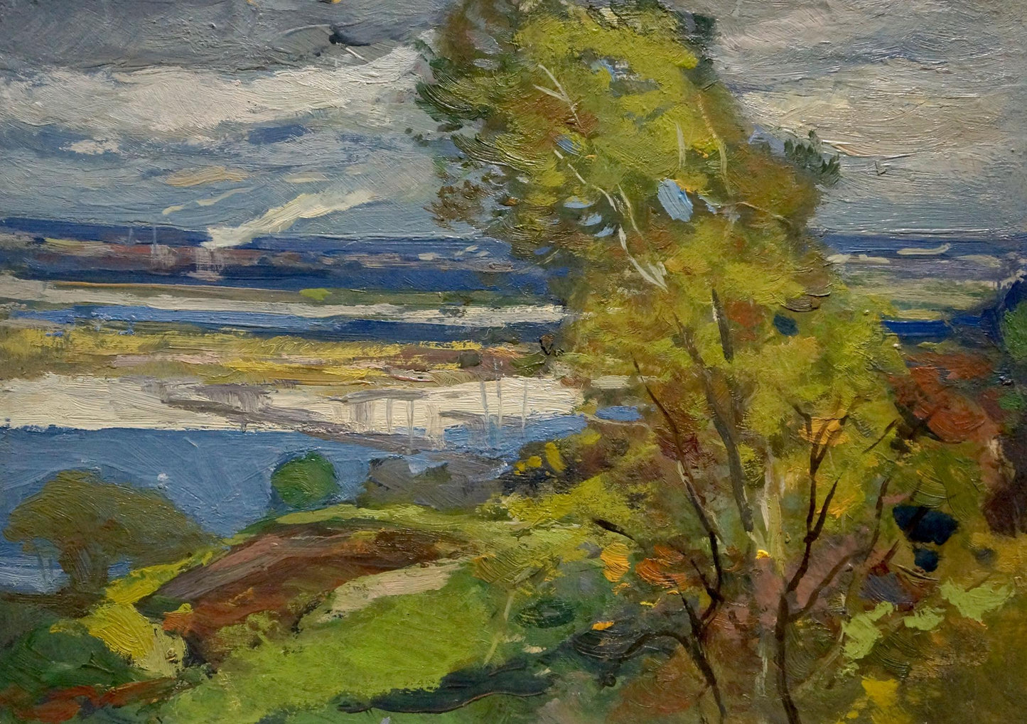 Oil painting Dnieper embankment Buryachok Nikolay Ivanovich