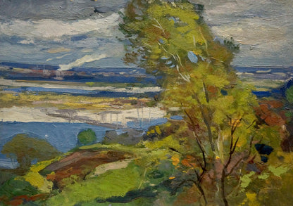 Oil painting Dnieper embankment Buryachok Nikolay Ivanovich