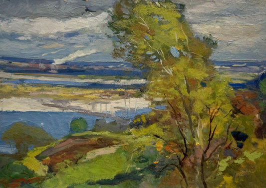 Oil painting Dnieper embankment Buryachok Nikolay Ivanovich