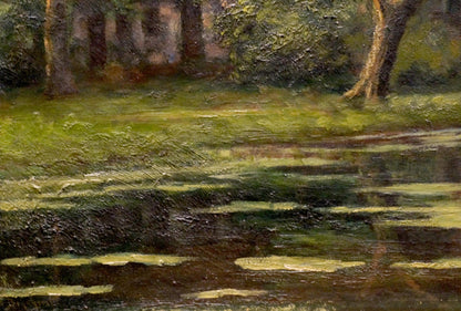 Oil painting Ducks on the river Unknown artist
