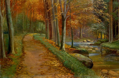 Oil painting Evening fairy forest