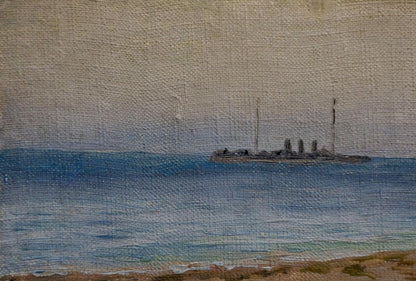 Oil painting Seascape with ship Unknown artist