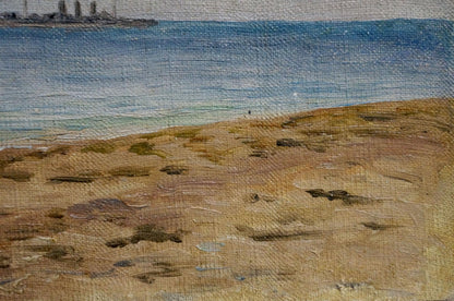Oil painting Seascape with ship Unknown artist