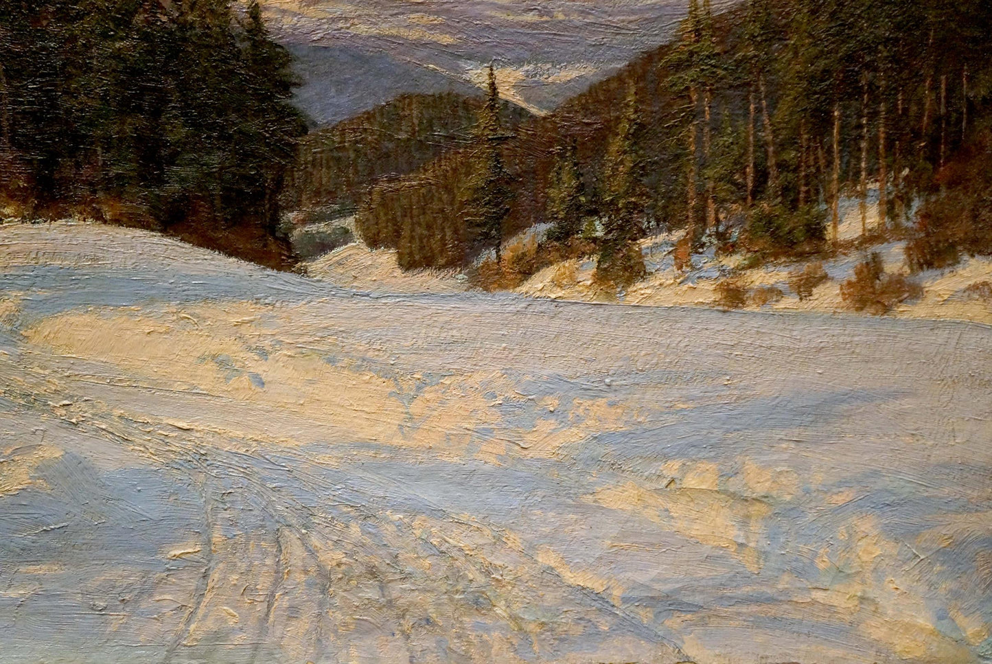 Oil painting Winter landscape Paul Weimann
