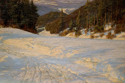 Oil painting Winter landscape Paul Weimann