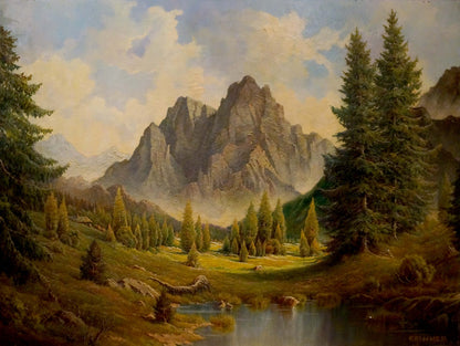 Oil painting Natural wonder F. Fischer