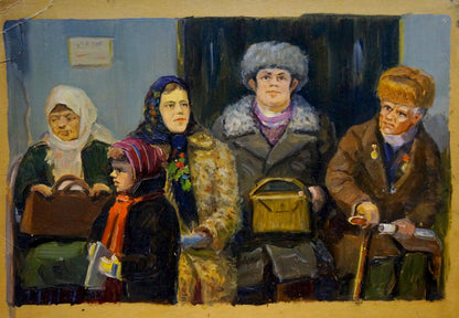 Oil painting Family portrait Popov Igor Alexandrovich