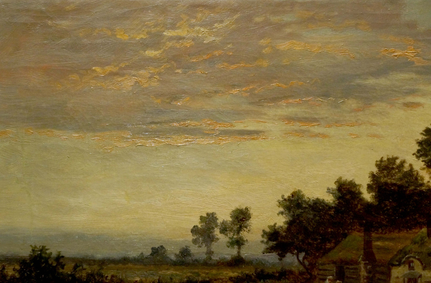 Oil painting Evening In the village B. Sherrin