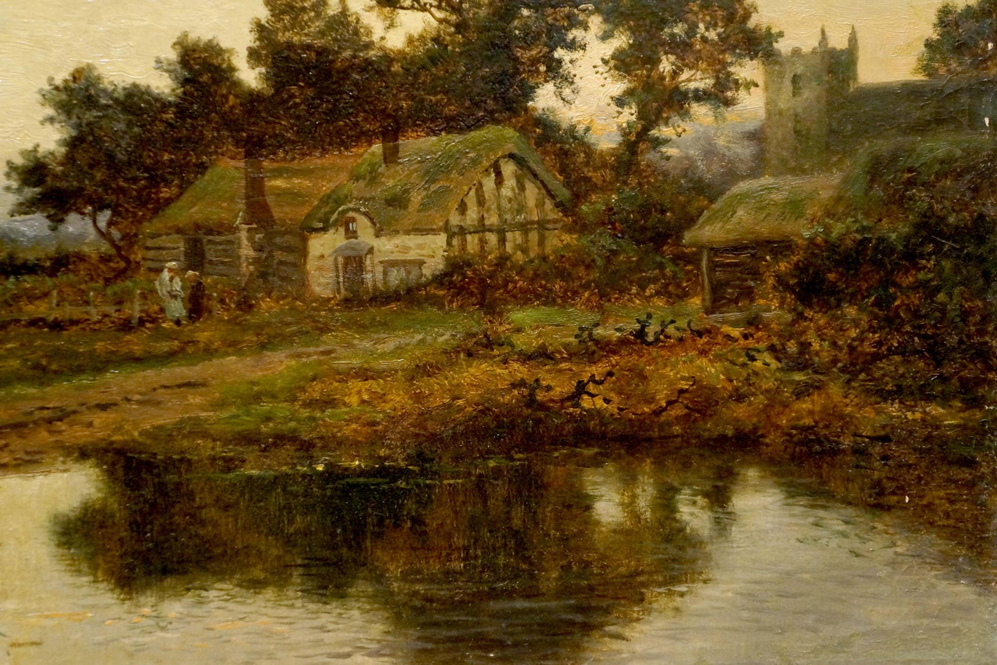 Oil painting Evening In the village B. Sherrin