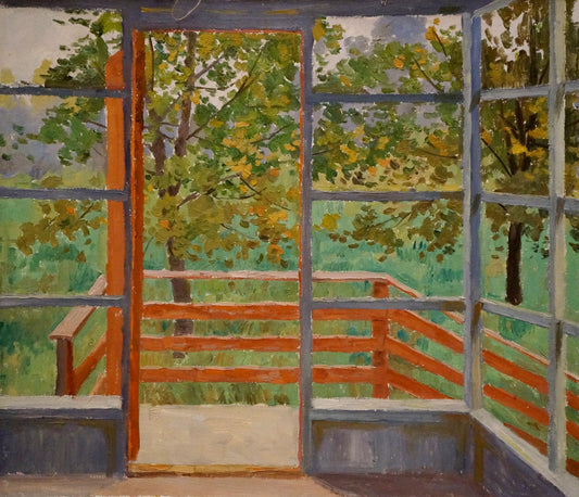 Terrace by Nikolay Vladimirovich Chernikov, an oil painting capturing architectural elegance.
