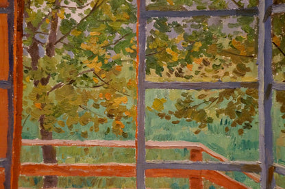 Oil painting "Terrace" by Chernikov, capturing the allure of an outdoor retreat.
