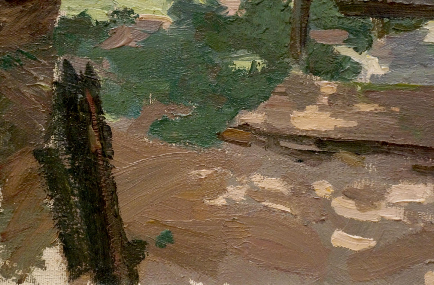 Oil painting In the courtyard Chernikov Nikolay Vladimirovich