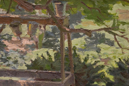 Oil painting In the courtyard Chernikov Nikolay Vladimirovich