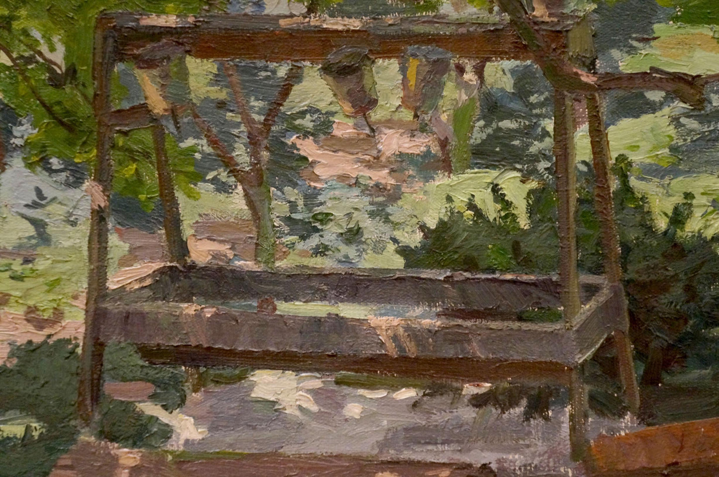 Oil painting In the courtyard Chernikov Nikolay Vladimirovich