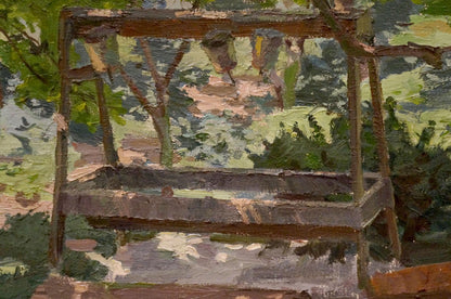 Oil painting In the courtyard Chernikov Nikolay Vladimirovich