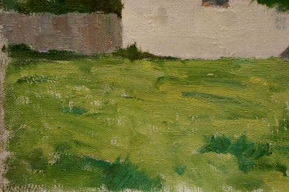 Oil painting of a glade near the house Mykola Volodymyrovych Chernikov