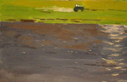 Oil painting Tractor in the fields Nikolay Chernikov