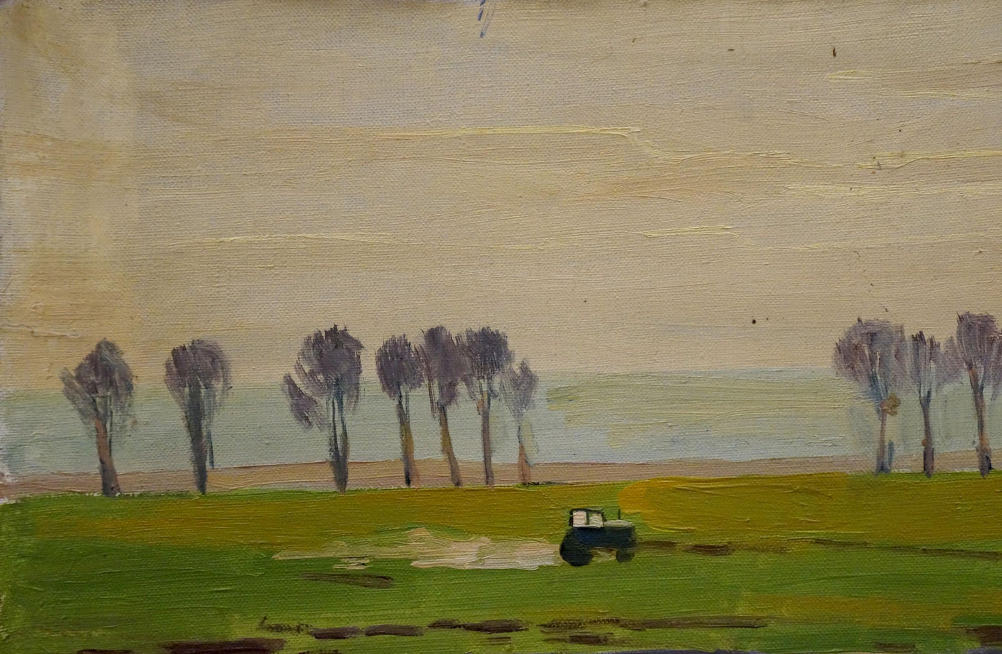 Oil painting Tractor in the fields Nikolay Chernikov