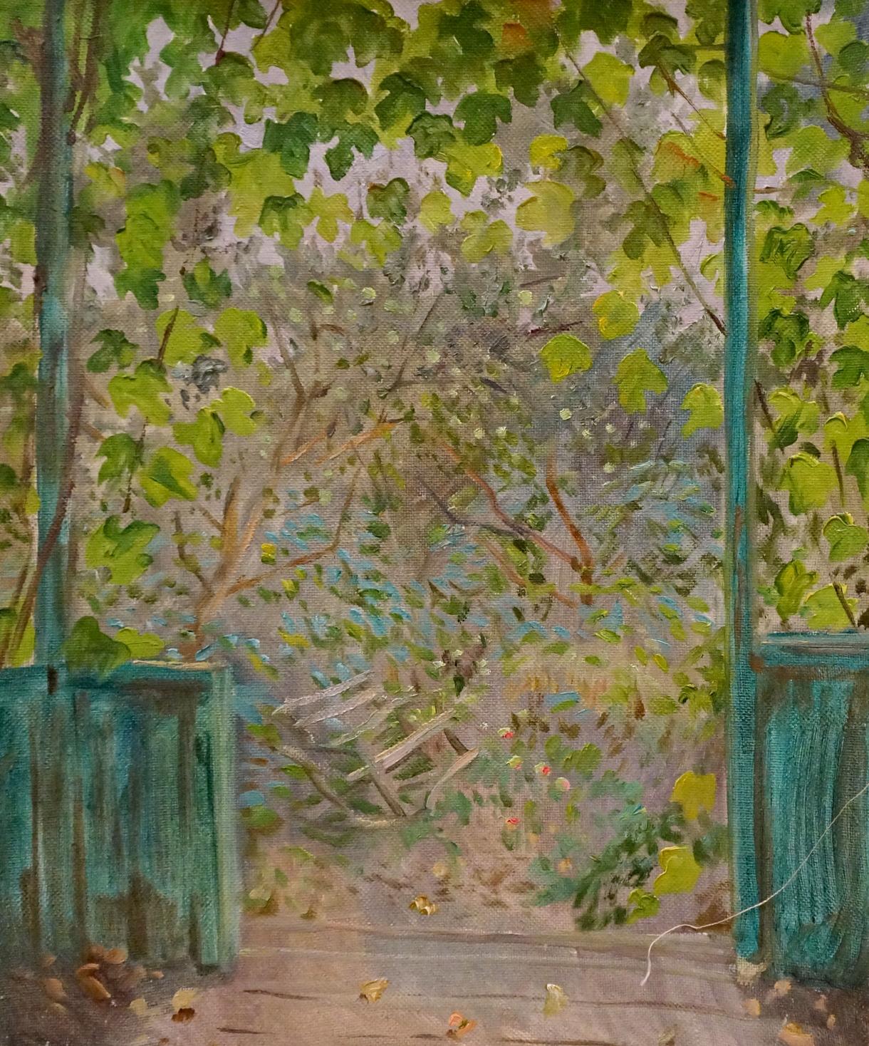 Oil painting Overlooking the courtyard Chernikov Nikolay Vladimirovich
