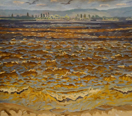 Oil painting Sea evening landscape Nikolay Chernikov
