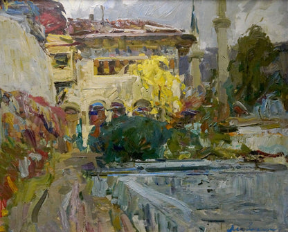 Oil painting Urban landscape Zakharov Fedor Zakharovich
