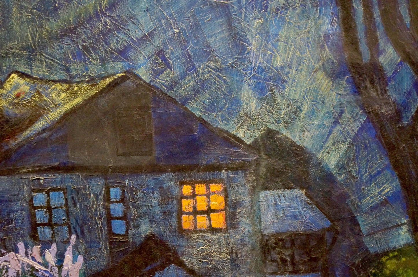 Oil painting Night landscape