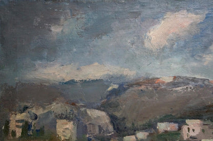 OIl painting City near the coast Karelin Vyacheslav Dmitrievich