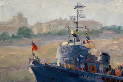 Oil painting Departure Kolomoitsev Petr Mikhailovich