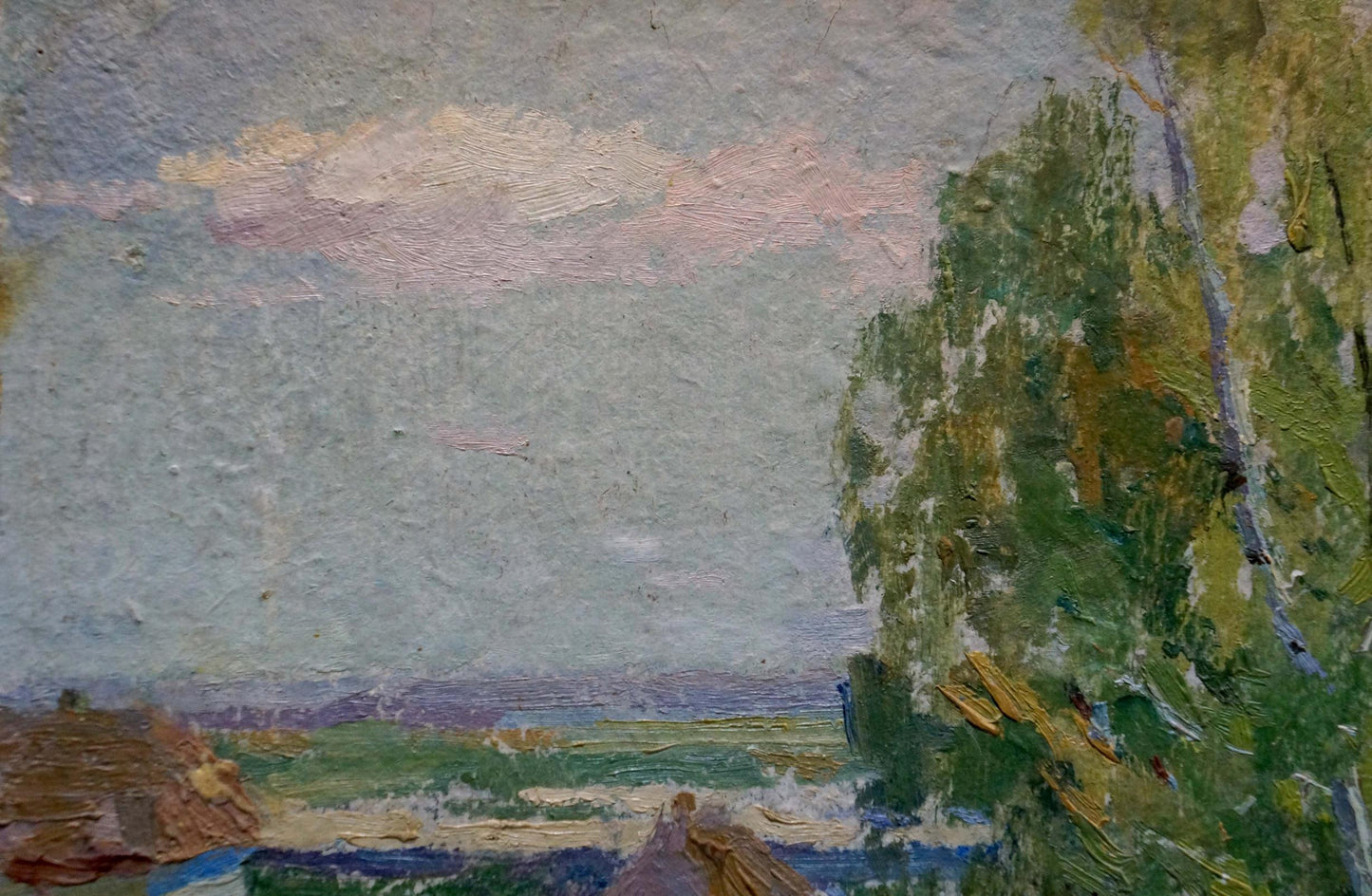 Oil painting Camping in the woods